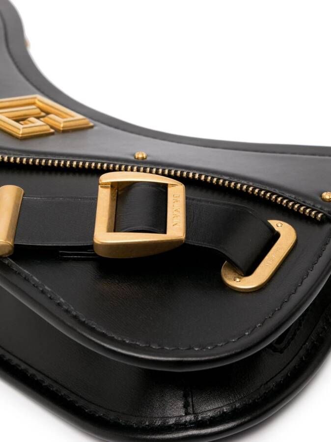 Balmain Blaze leren schoudertas Zwart