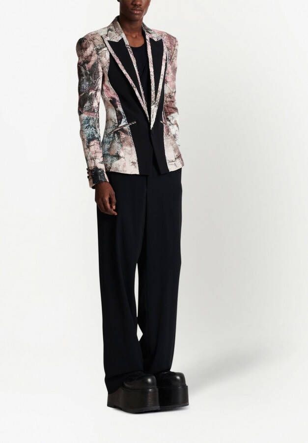 Balmain Blazer met abstracte print Zwart