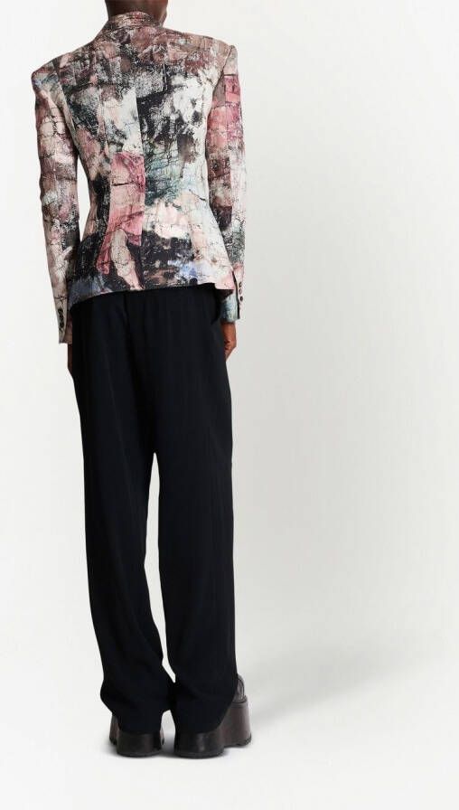 Balmain Blazer met abstracte print Zwart