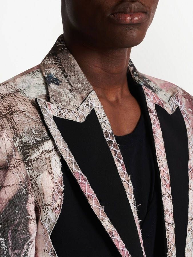 Balmain Blazer met abstracte print Zwart