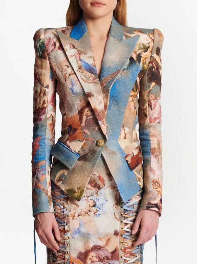 Balmain Blazer met dubbele rij knopen Blauw