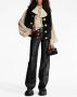 Balmain Geometrisch Print Zijden Blouse met Strik Beige Dames - Thumbnail 2