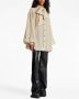 Balmain Geometrisch Print Zijden Blouse met Strik Beige Dames - Thumbnail 3