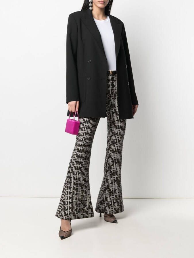 Balmain Broek met jacquard logo Zwart