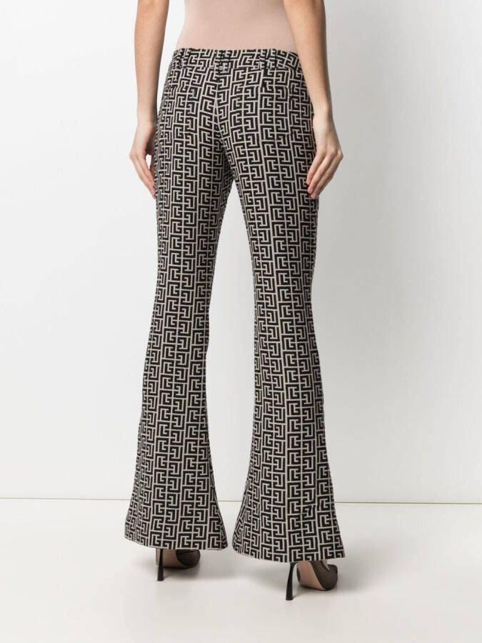 Balmain Broek met jacquard logo Zwart