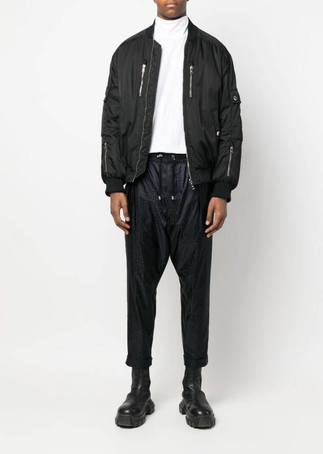 Balmain Broek met monogramprint Zwart