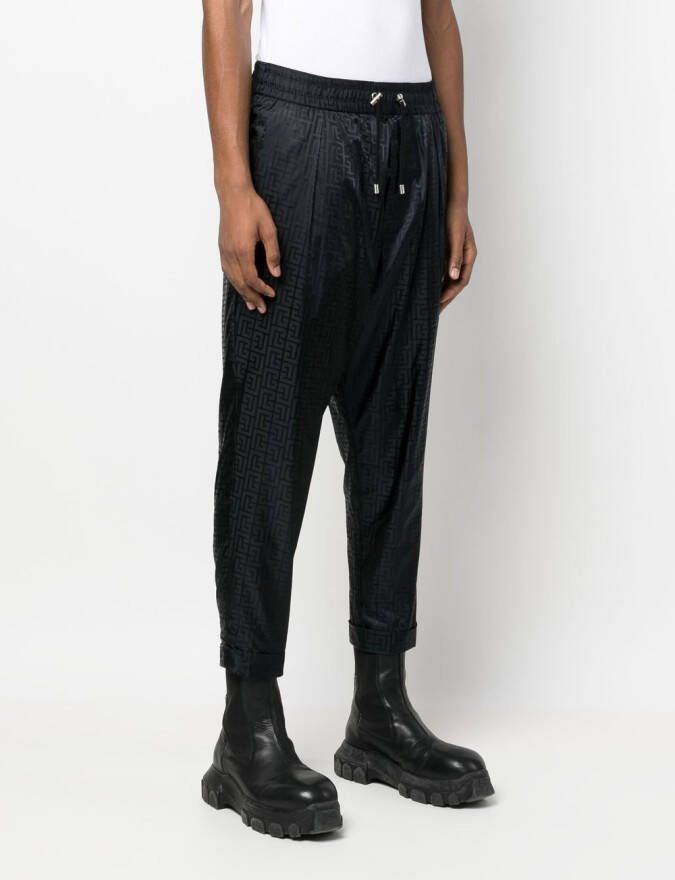 Balmain Broek met monogramprint Zwart
