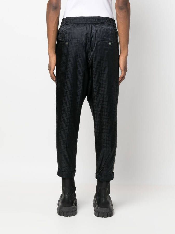 Balmain Broek met monogramprint Zwart