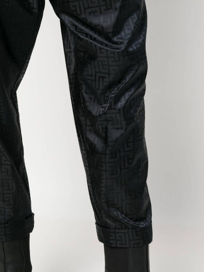 Balmain Broek met monogramprint Zwart