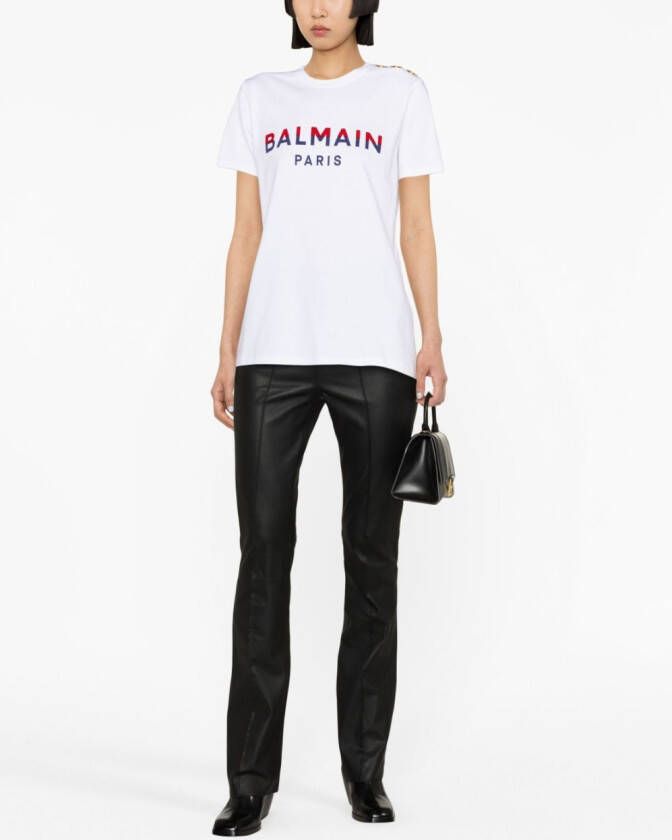 Balmain T-shirt verfraaid met knoop Wit