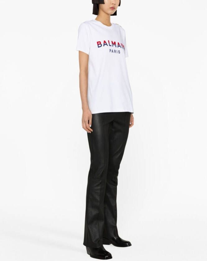 Balmain T-shirt verfraaid met knoop Wit