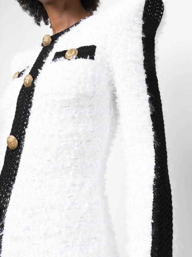 Balmain Mini-jurk met contrasterende afwerking Wit