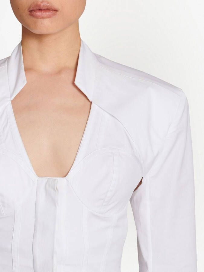 Balmain Cropped blouse Wit