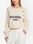 Balmain Buttoned jacquard jumper with logo Beige Dames - Thumbnail 5