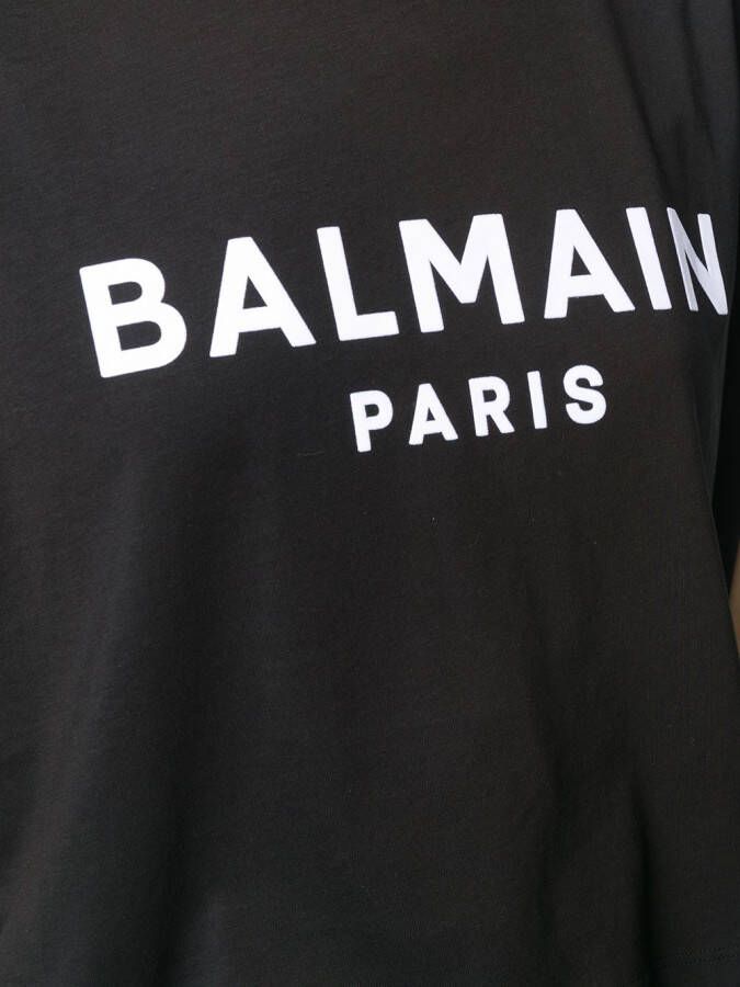 Balmain Cropped T-shirt Zwart