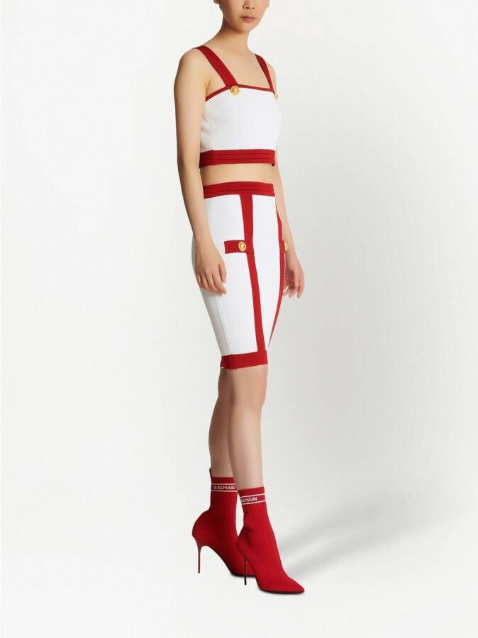 Balmain Cropped top Wit