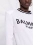Balmain Sweatshirts Bijgesneden wollen sweatshirt met logo White Black Dames - Thumbnail 5