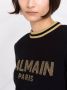 Balmain Cropped wool sweatshirt with gold logo Zwart Dames - Thumbnail 6
