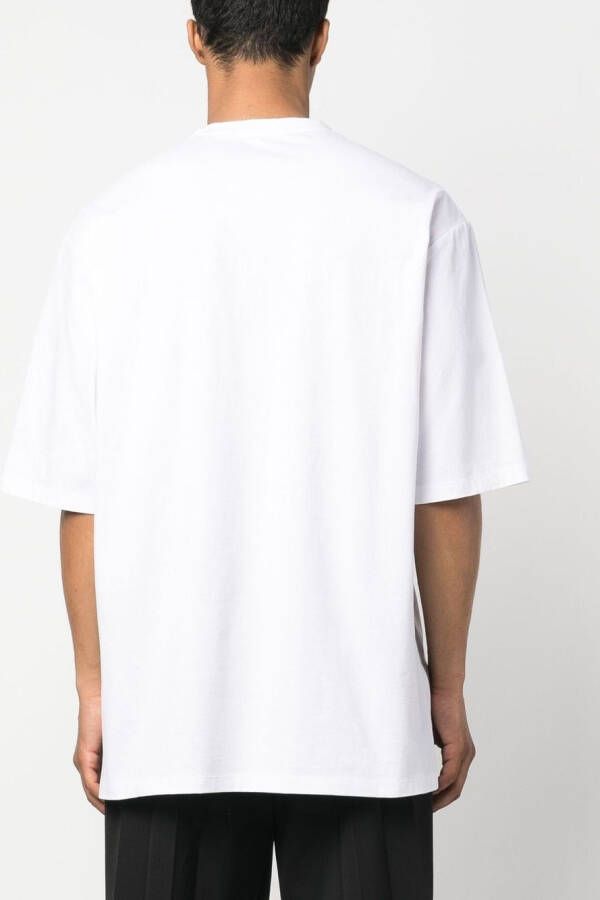 Balmain T-shirt met kristallen logo Wit