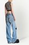 Balmain Wide-leg jeans with technical yoke Blauw Dames - Thumbnail 4