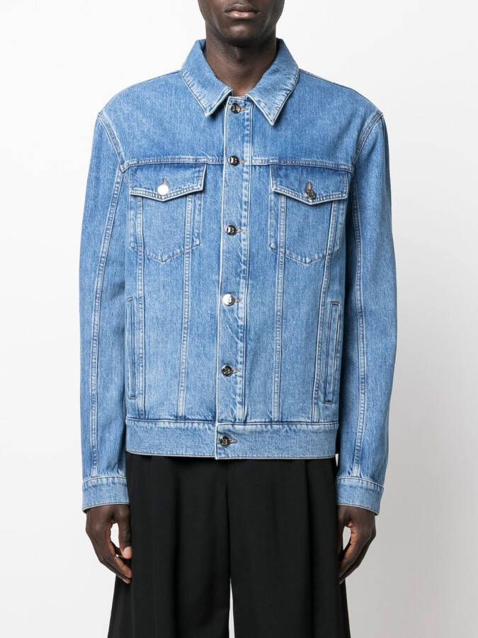 Balmain Denim jack Blauw