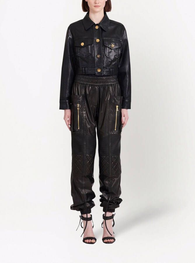 Balmain Denim jack Zwart