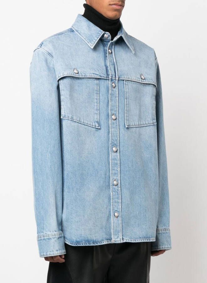 Balmain Denim shirtjack Blauw