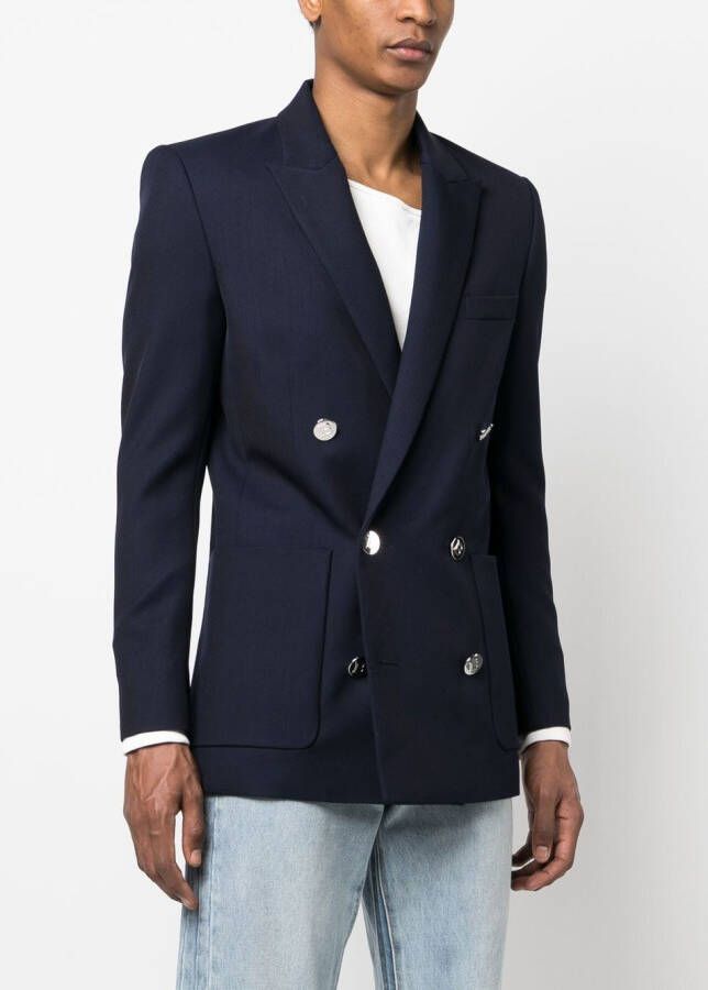 Balmain Blazer met dubbele rij knopen Blauw