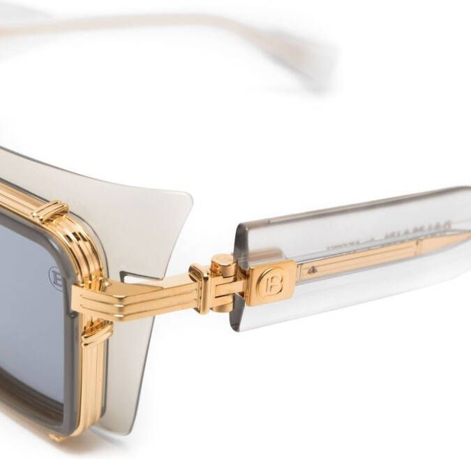 Balmain Eyewear Admirabel zonnebril met rechthoekig montuur Grijs