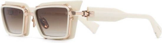 Balmain Eyewear Admirabel zonnebril met rechthoekig montuur Wit