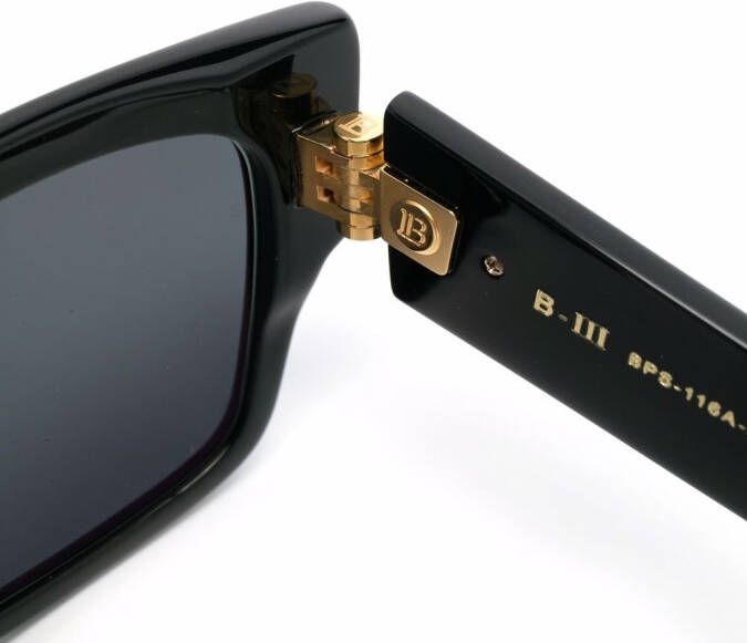 Balmain Eyewear B-III zonnebril met vierkant montuur Zwart