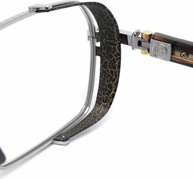 Balmain Eyewear Brigade bril met rechthoekig montuur Bruin