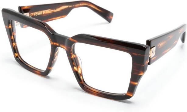 Balmain Eyewear Bril met oversized montuur Bruin