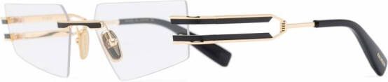 Balmain Eyewear Bril met rechthoekig montuur Goud