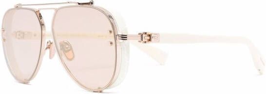 Balmain Eyewear Captaine zonnebril met piloten montuur Beige