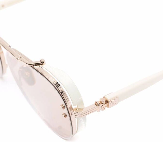 Balmain Eyewear Captaine zonnebril met piloten montuur Beige