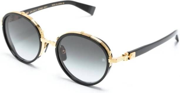Balmain Eyewear Croissy zonnebril met rond montuur Zwart