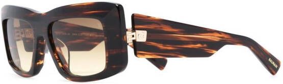Balmain Eyewear Envie zonnebril met vierkant montuur Bruin