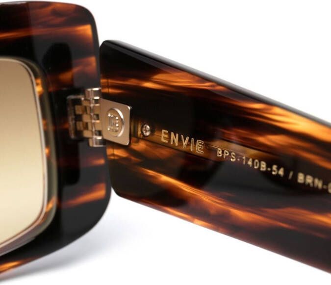 Balmain Eyewear Envie zonnebril met vierkant montuur Bruin