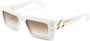 Balmain Eyewear Zonnebril met rechthoekig montuur Wit - Thumbnail 2