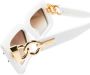 Balmain Eyewear Zonnebril met rechthoekig montuur Wit - Thumbnail 3
