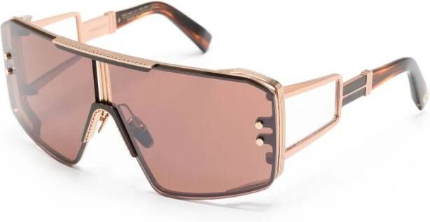 Balmain Eyewear Le Masque zonnebril met piloten montuur Bruin