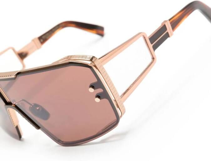 Balmain Eyewear Le Masque zonnebril met piloten montuur Bruin