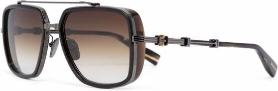 Balmain Eyewear Officier zonnebril met piloten montuur Bruin