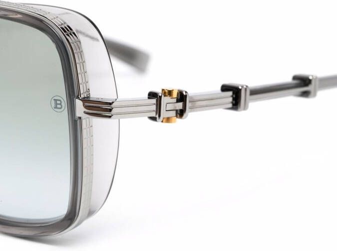 Balmain Eyewear Officier zonnebril met vierkant montuur Grijs