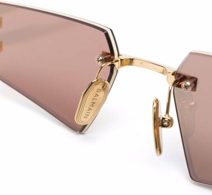 Balmain Eyewear Zonnebril met geometrisch montuur Goud