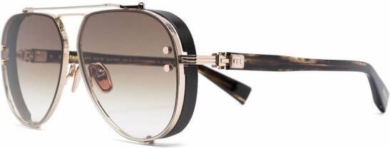 Balmain Eyewear Zonnebril met piloten montuur Bruin