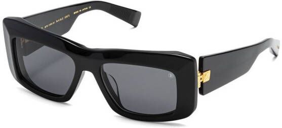 Balmain Eyewear Zonnebril met rechthoekig montuur Zwart