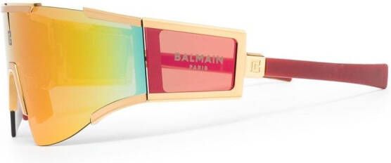 Balmain Eyewear Zonnebril met regenboogprint Goud