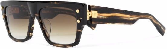 Balmain Eyewear Zonnebril met schildpadschild design Bruin